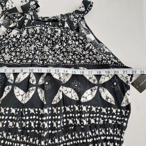 INC International Concept Black and White Printed Halter Smock-Waist Top NWT - Picture 8 of 9